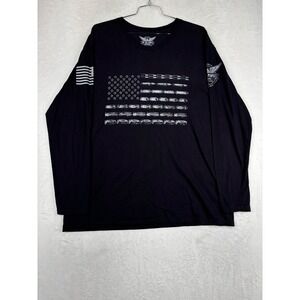 We The People Holsters Mens XXL Black Long Sleeve American Bullet Flag Graphic